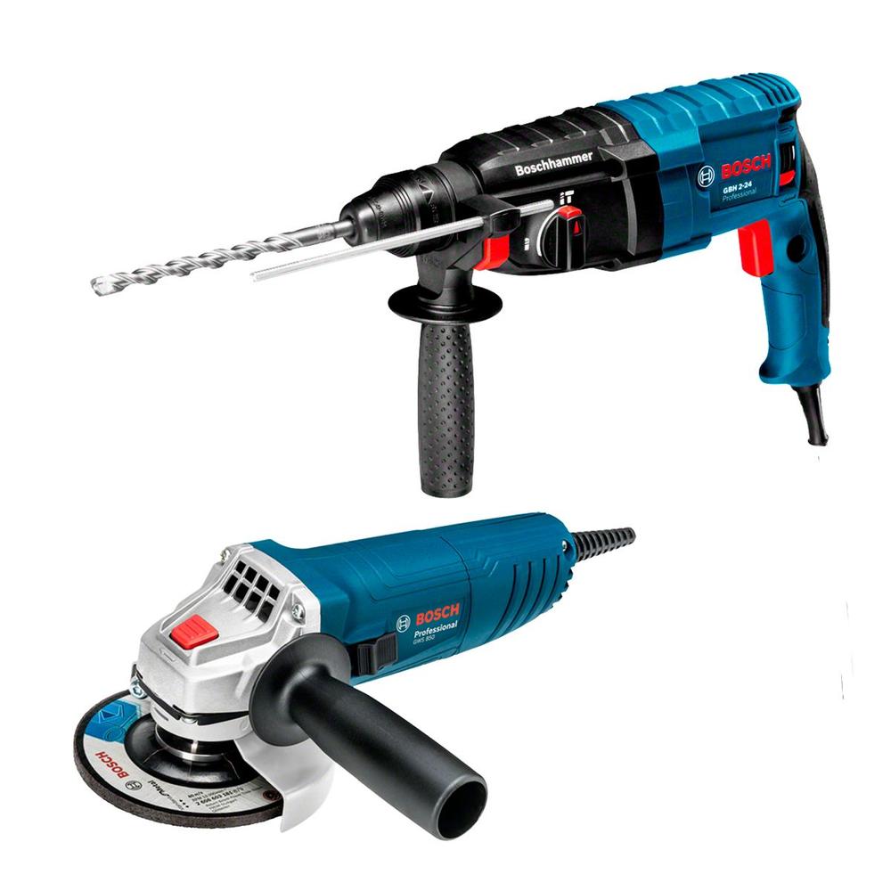 Rotomartillo Gbh 2-24 Bosch Sds Plus + Miniesmeril Gws 850