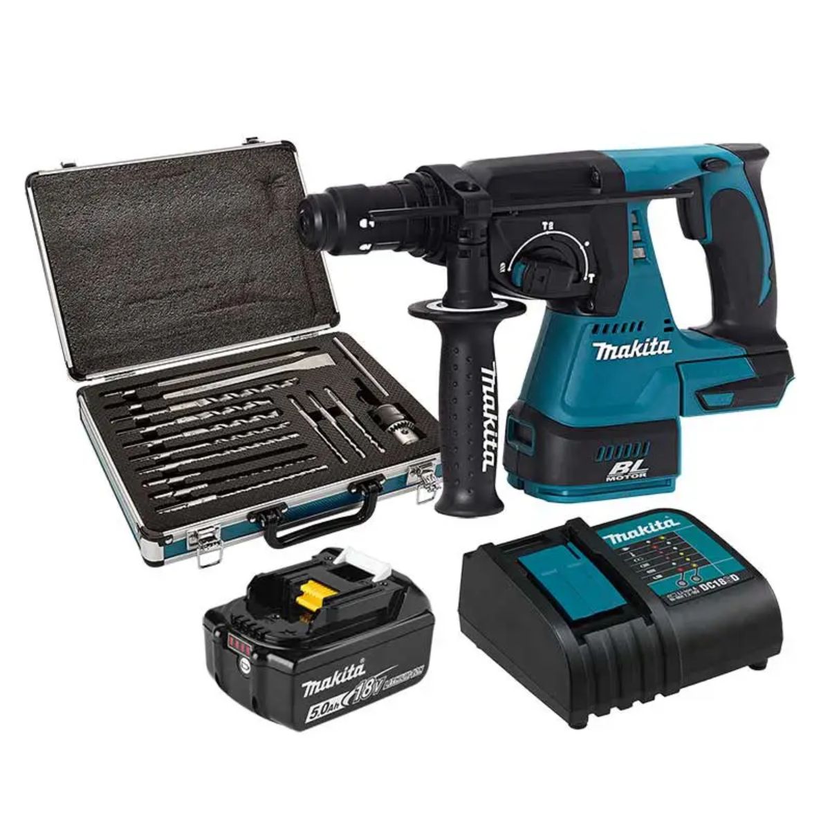 Foto 2 pulgar | Rotomartillo Sds Plus Makita Sin Carbones +brocas Y Cinceles Dhr242stx2
