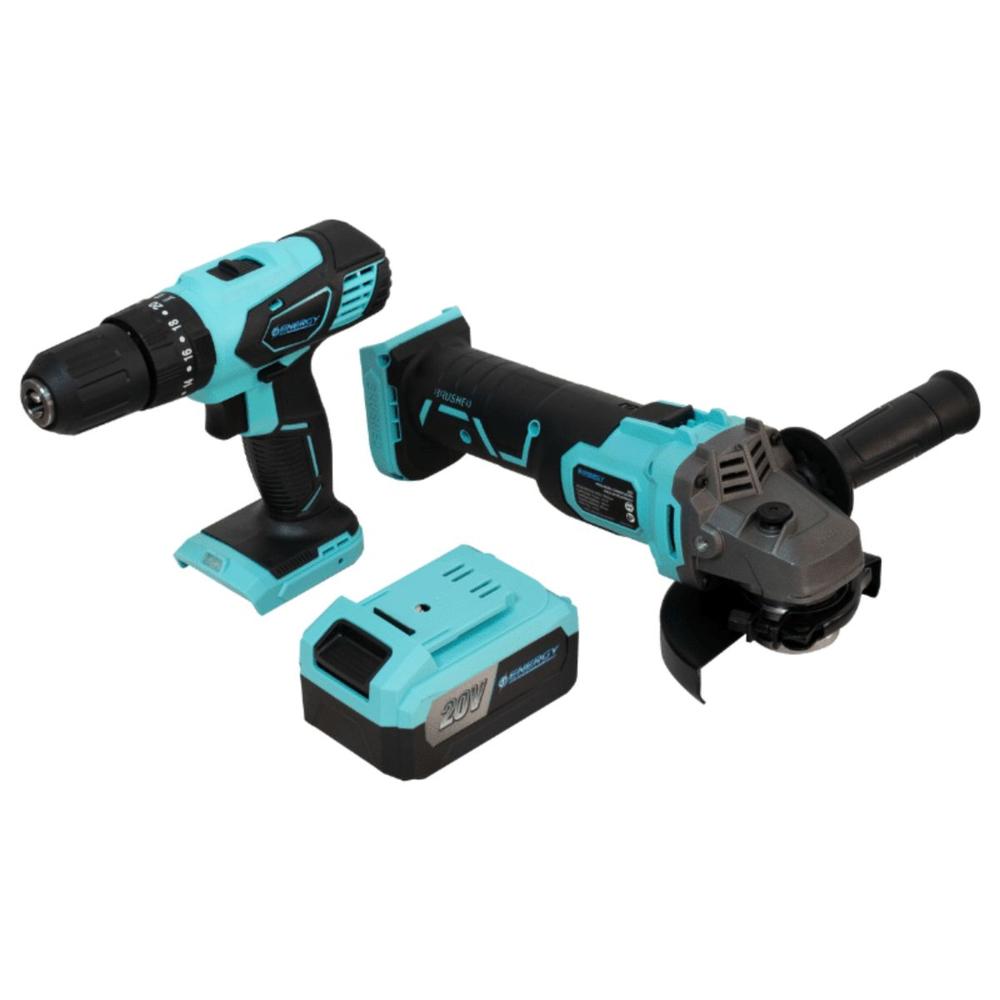 Foto 4 pulgar | Kit Taladro Energy + Esmeril Pa20c1 3/8' 4-1/2' 20v 1300 Rpm