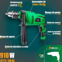 Foto 2 | Taladro Rotomartillo C/brocas Y Puntas Eo Safe Imports Esi-5942-1 Verde