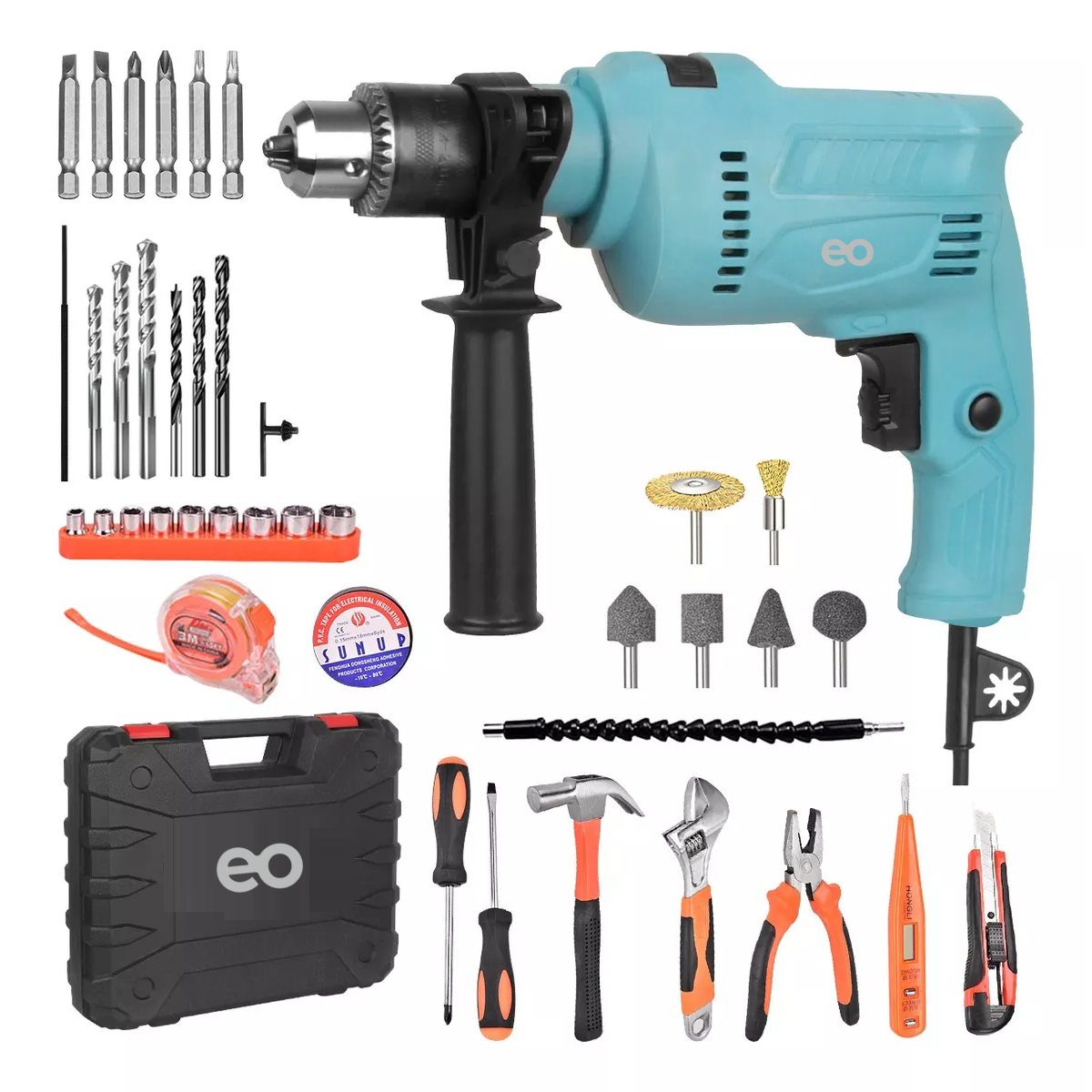 Kit Taladro Rotomartillo Eo Safe Imports ESI-5945-1 Multicolor 38 Piezas