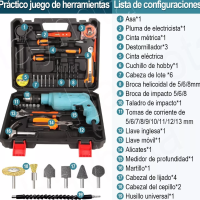 Foto 3 pulgar | Kit Taladro Rotomartillo Eo Safe Imports ESI-5945-1 Multicolor 38 Piezas