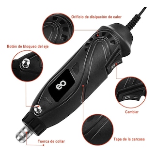 Foto 3 | Mini Taladro de Pulido Mototool 115 Piezas Eo Safe Imports Esi-3085-1 Negro