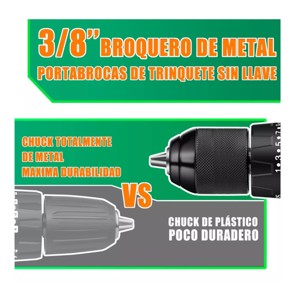 Foto 4 pulgar | Taladro Rotomartillo Sin Carbones Inalámbrico 20v 2baterías Verde Belug