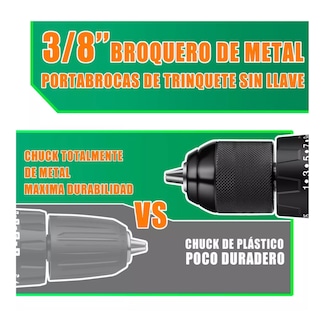 Foto 3 | Taladro Rotomartillo Sin Carbones Inalámbrico 20v 2baterías Verde Belug