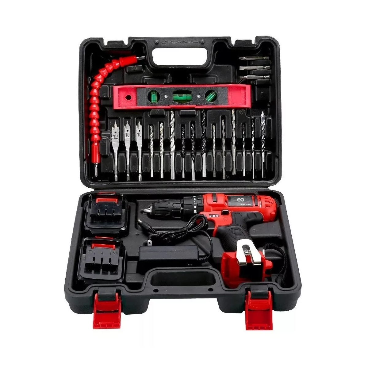 Foto 2 pulgar | Kit Taladro Percutor Atornillador Inalámbrico Eo Safe Imports Esi-5390-1 Rojo