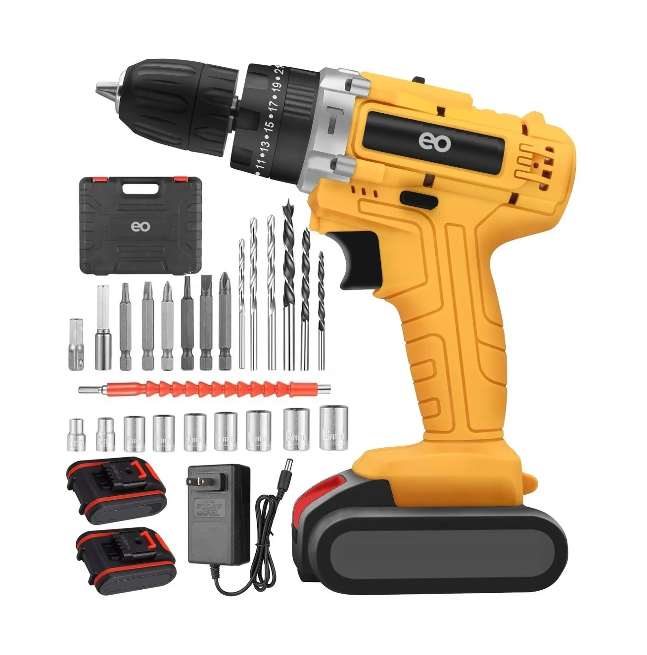 Taladro Atornillador De Impacto Inalámbrico Eo Safe Imports Esi-2742-1 Amarillo
