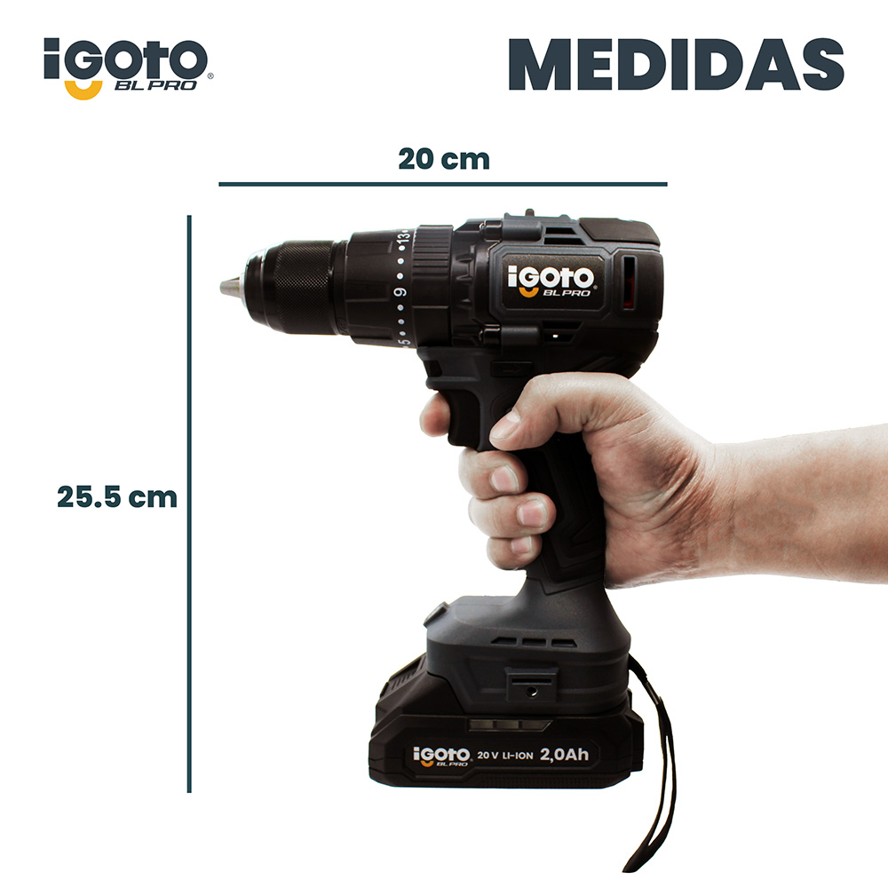 Foto 9 pulgar | Taladro Rotomartillo Brushless 20 V Inalámbrico Igoto Pro