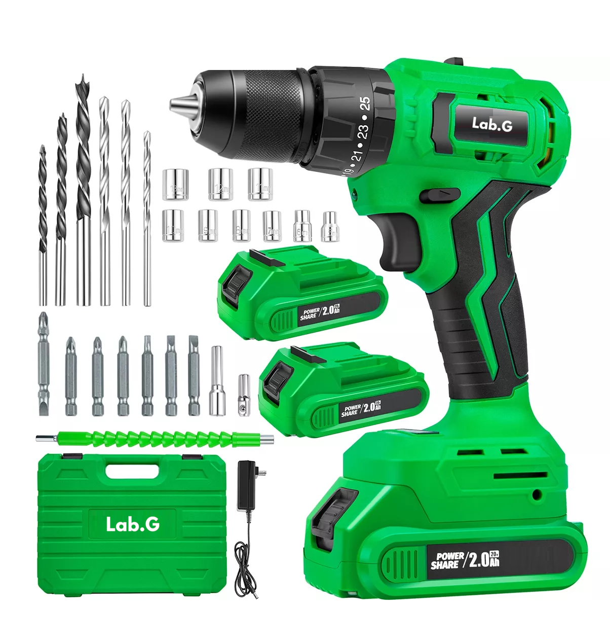 Foto 1 | Taladro Rotomartillo Sin Carbones Inalámbrico 20v Con 2 Baterías Verde