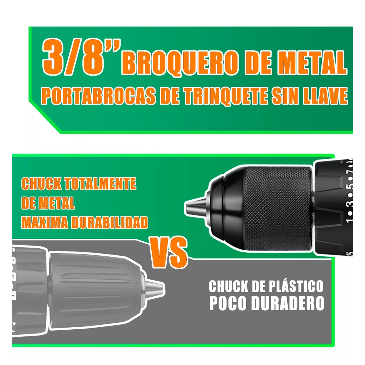 Foto 4 pulgar | Taladro Rotomartillo Sin Carbones Inalámbrico 20v Con 2 Baterías Verde