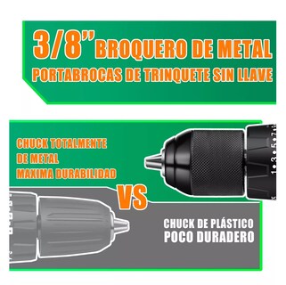 Foto 3 | Taladro Rotomartillo Sin Carbones Inalámbrico 20v Con 2 Baterías Verde