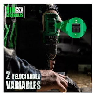 Foto 4 | Taladro Rotomartillo Sin Carbones Inalámbrico 20v Con 2 Baterías Verde