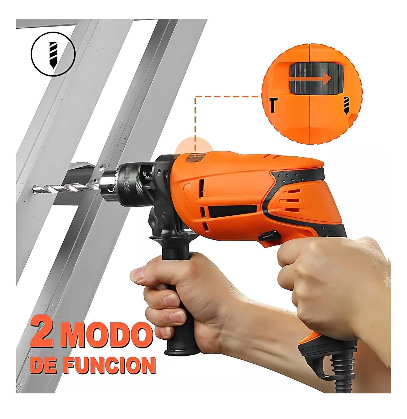 Foto 5 pulgar | Kit Taladro Rotomartillo 1/2'' Lab.g + Destornillador+ Pulidora 860w, Naranja