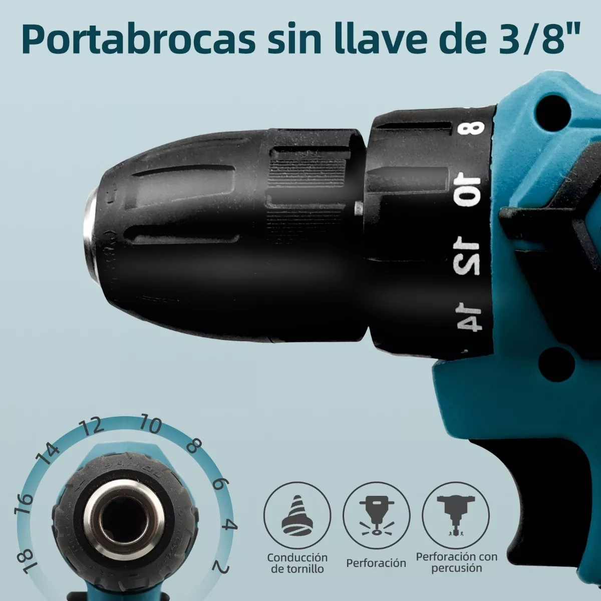 Foto 5 pulgar | Kit Taladro Percutor Eléctrico Inalámbrico 41 Piezas Eo Safe Imports Esi-7055-1