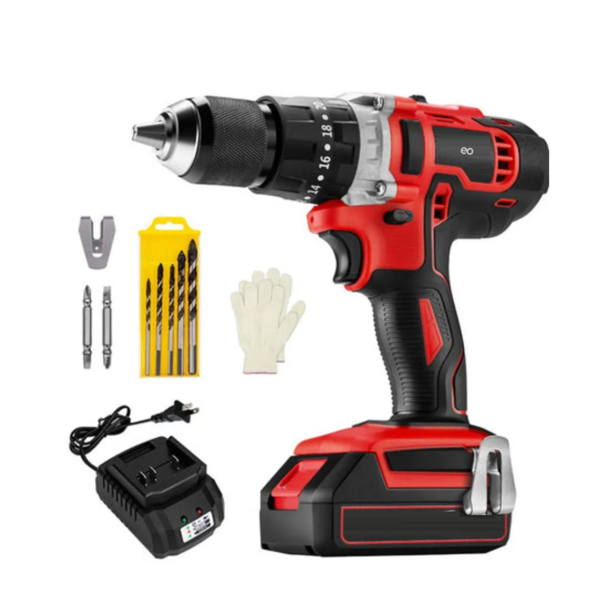 Foto 3 pulgar | Taladro Percutor Inalámbrico de 13mm 916 20v 60hz Eo Safe Imports Esi-2818 Rojo