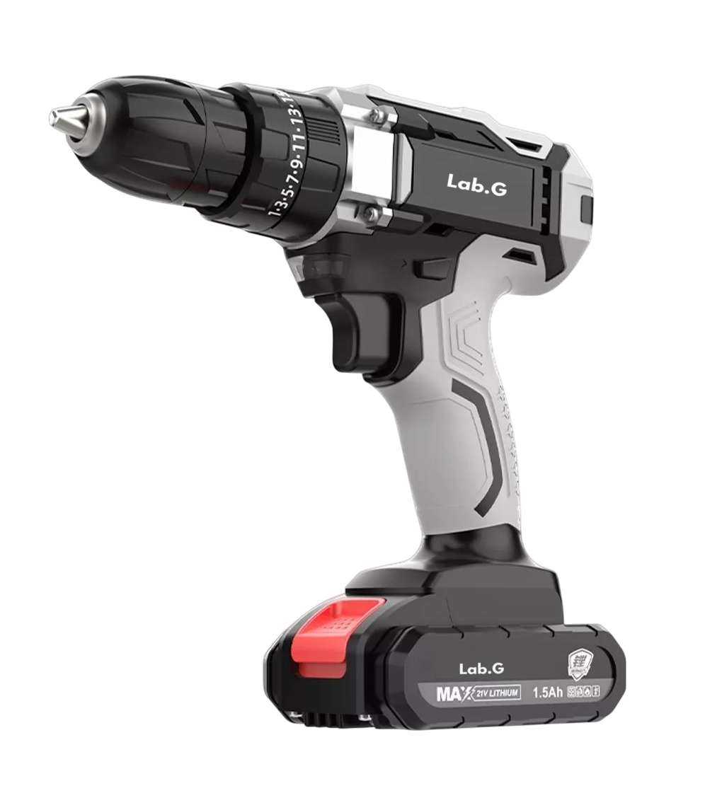 Taladro Atornillador Inalámbrico 2 Baterías D Litio 21v Gris/negro