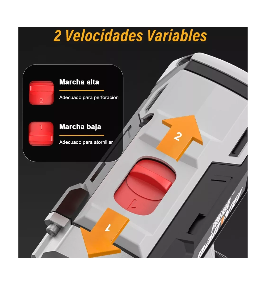 Foto 4 | Taladro Atornillador Inalámbrico 2 Baterías D Litio 21v Gris/negro