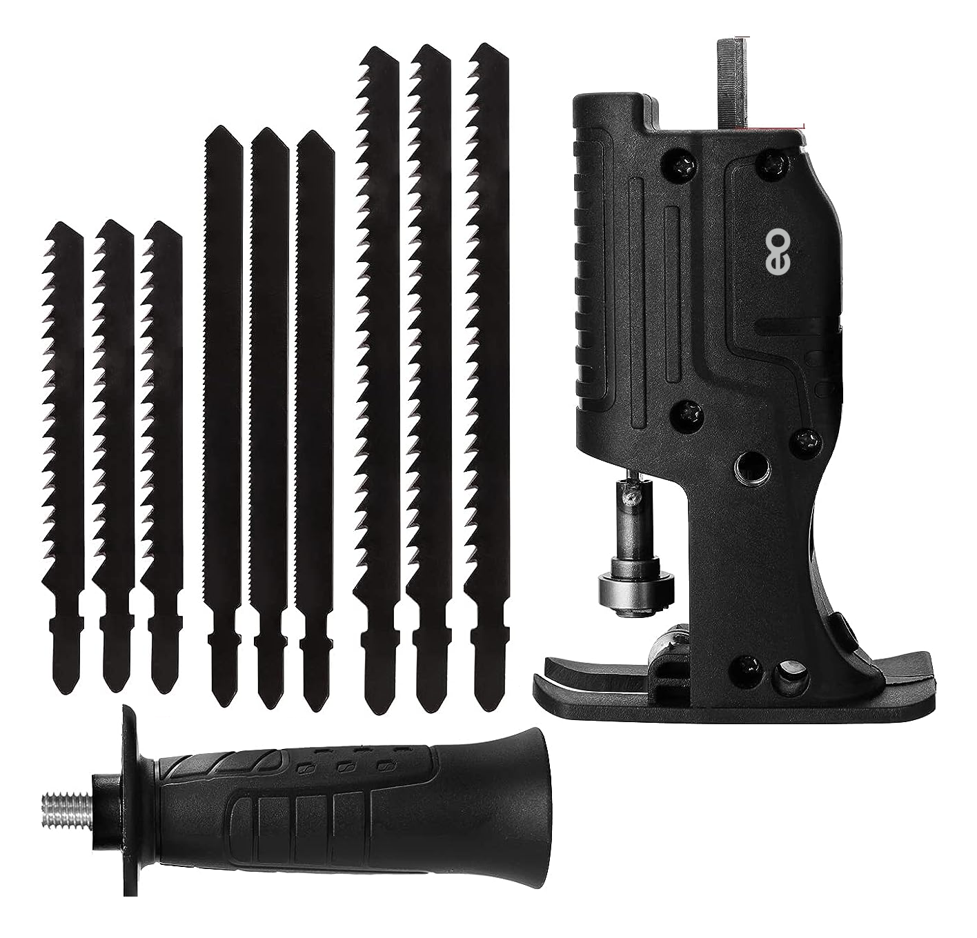 Foto 2 pulgar | Kit Adaptador Taladro a Sierra Recíproca 11 Piezas Negro