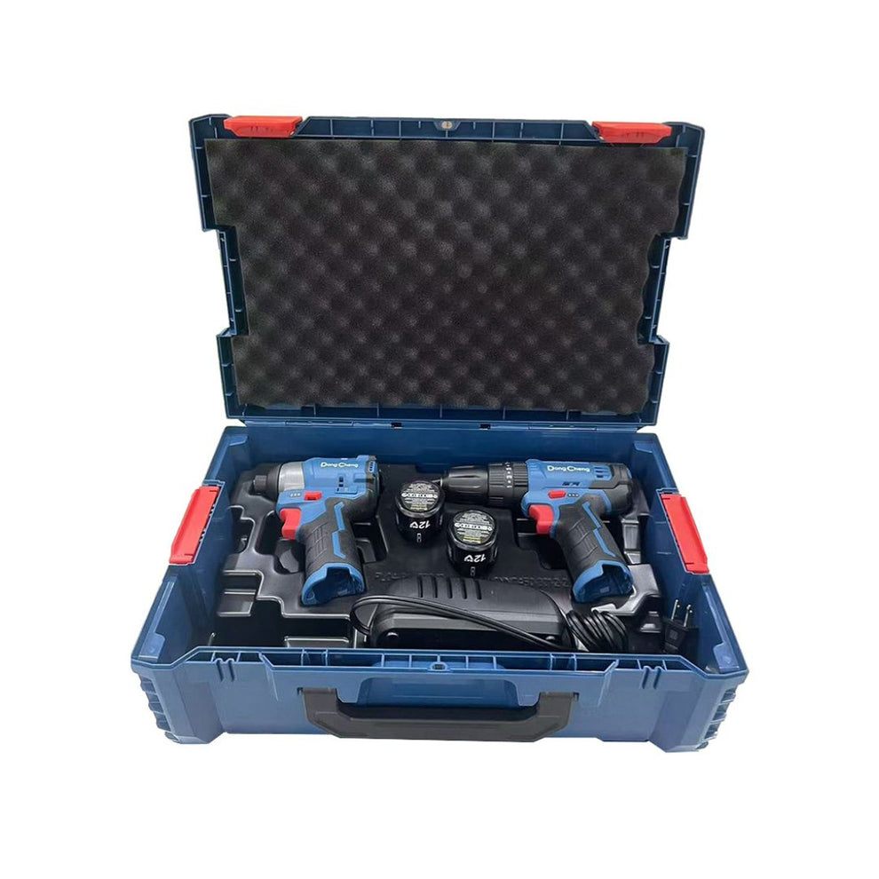 Foto 5 pulgar | Kit Taladro Percutor + Atornillador De Impacto Dongcheng 12v Brushless