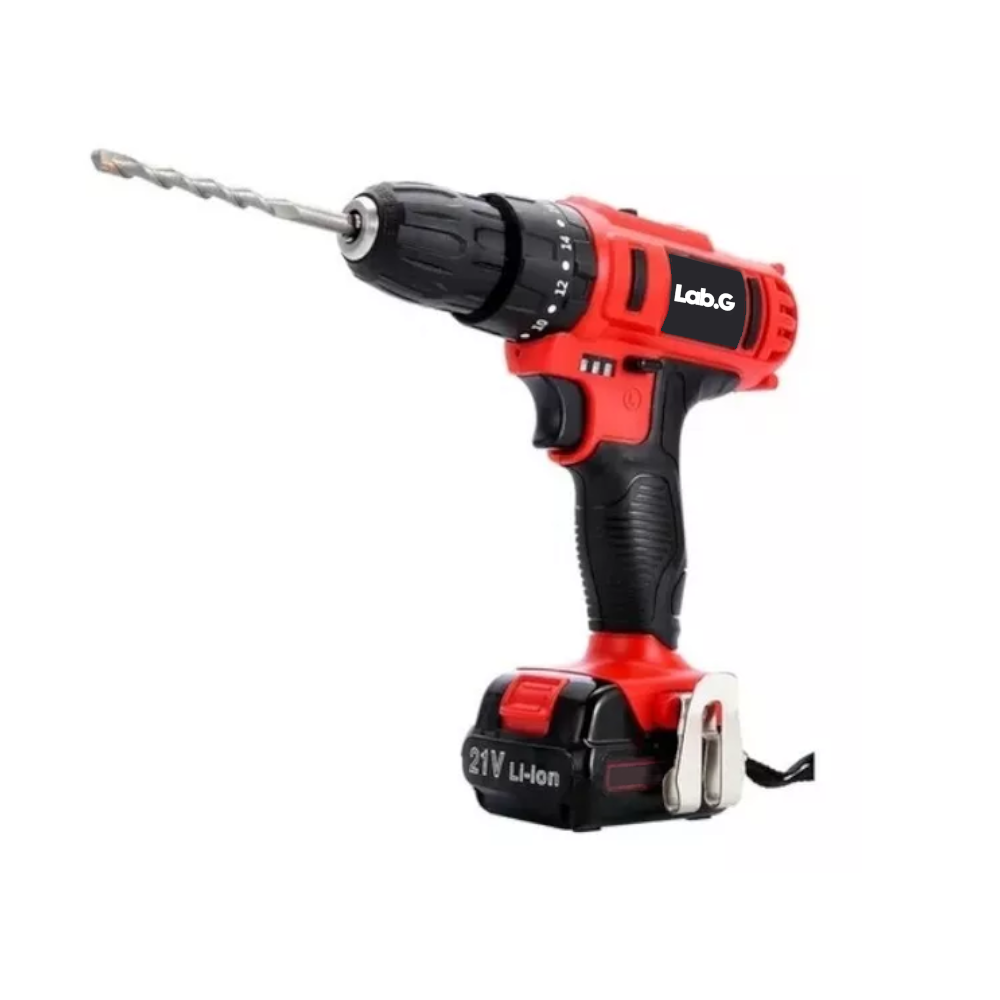 Taladro Percutor Lab.g Atornillador Inalámbrico De 10mm Teeno 5816-1 21v  Rojo