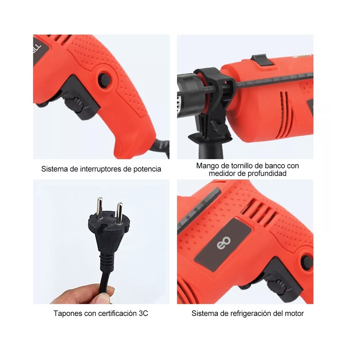 Foto 4 pulgar | Taladro Rotomartillo Incluye Set Brocas Y Maletin 33 Pzs Eo Safe Imports Esi-5941-1 Rojo