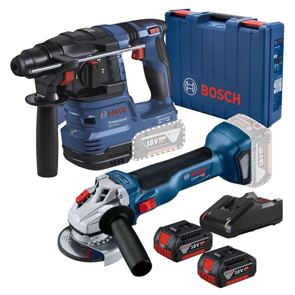 Miniesmeriladora + Rotomartillo Bosch Gbh 185-li +2 Baterías