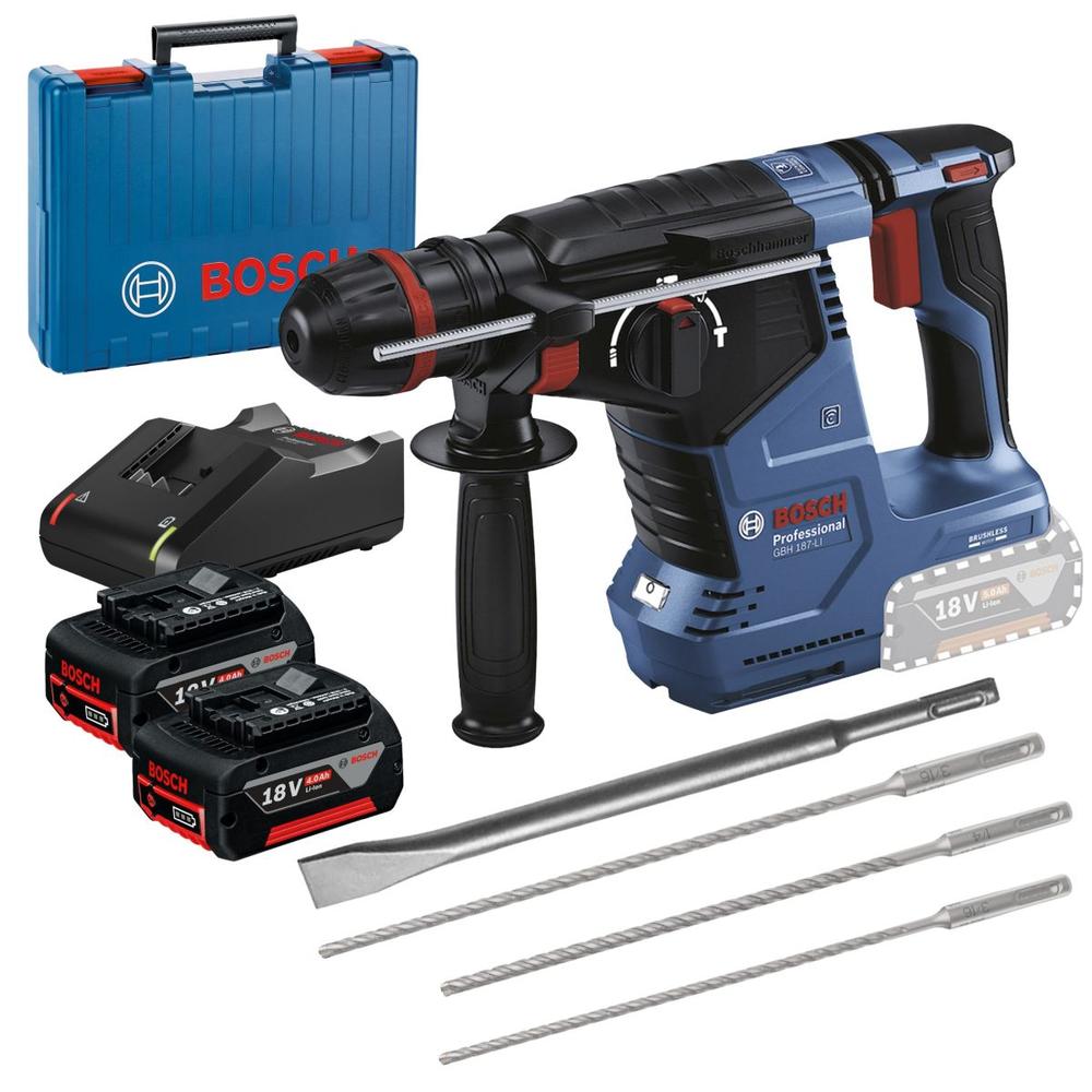 Rotomartillo Bosch Gbh 187-li + Set 3 Brocas + Cincel Plano