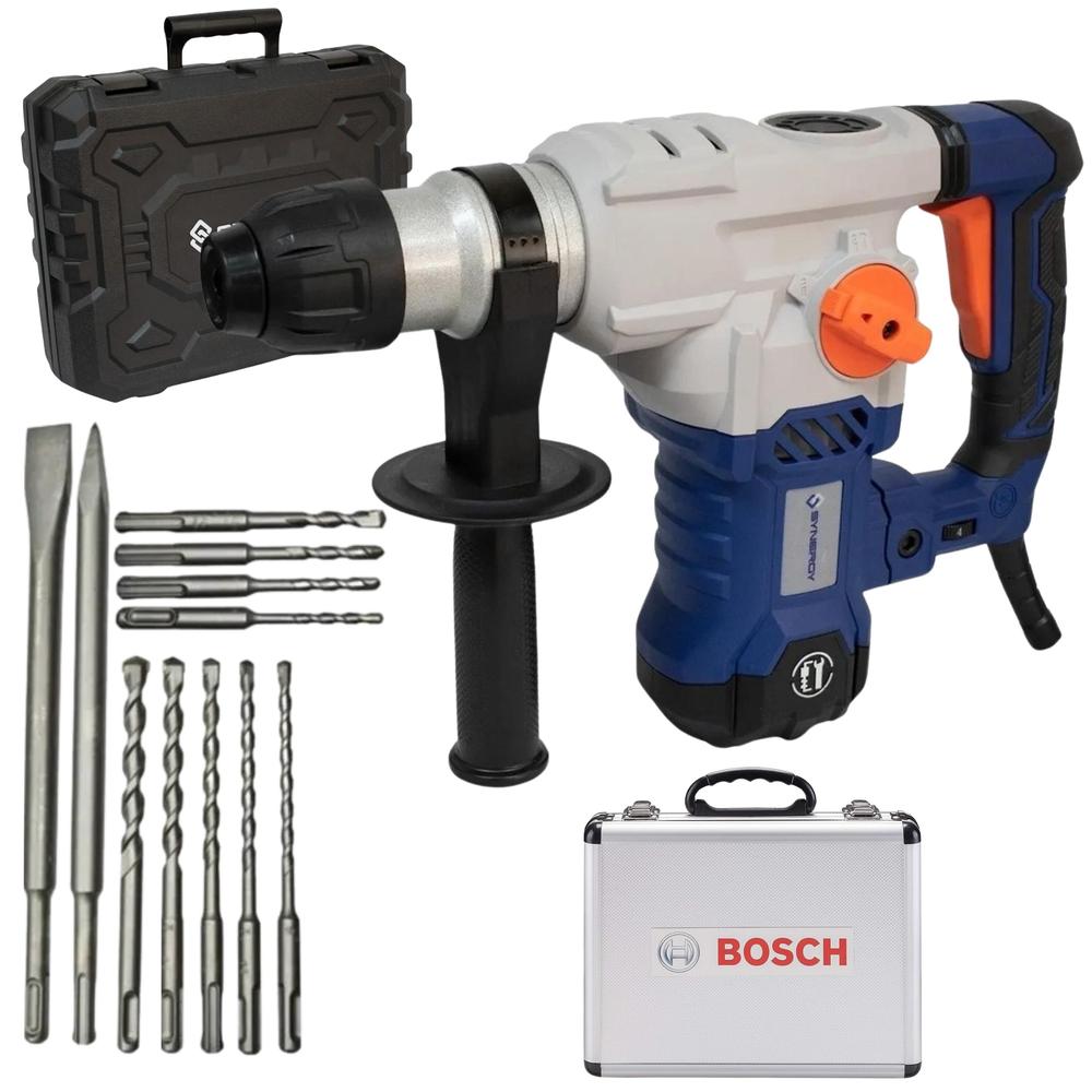 Rotomartillo Srm1500 6j Synergy + Set Bosch Brocas Cinceles