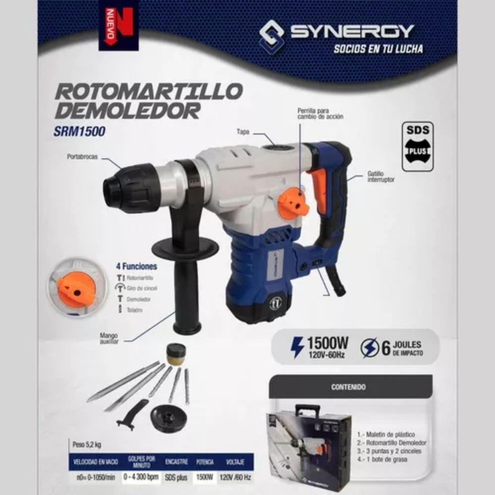 Foto 8 pulgar | Rotomartillo Srm1500 6j Synergy + Set Bosch Brocas Cinceles