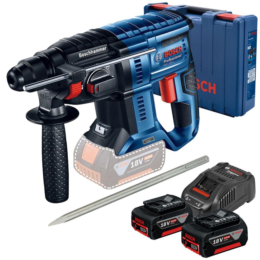 Rotomartillo Inalámbrico Bosch Gbh 180-li 18v + Cincel Punta