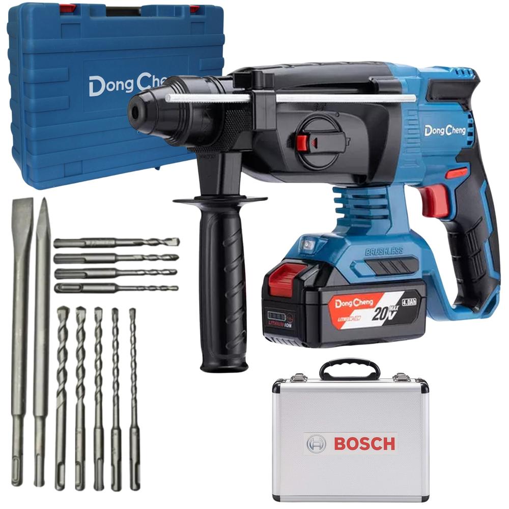 Rotomartillo Dongcheng Sds Plus + Set Bosch Brocas Cinceles