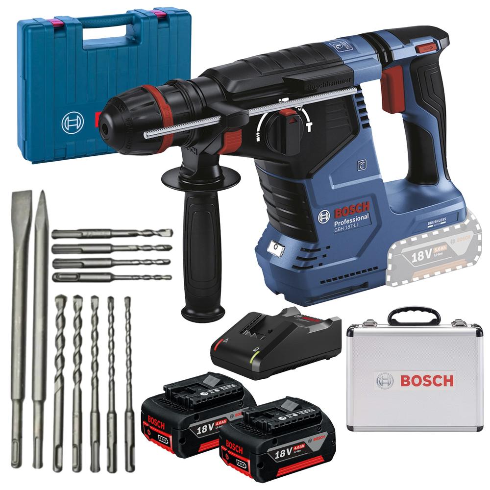 Rotomartillo Bosch Gbh 187-li + Jgo Brocas Cinceles Sds Plus