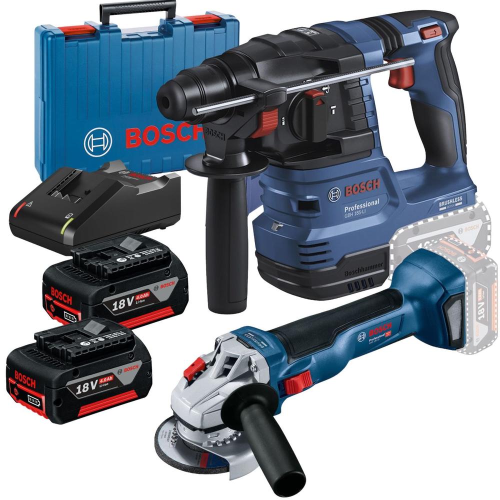 Rotomartillo Bosch Gbh 185-li + Miniesmeriladora Gws 18v-10