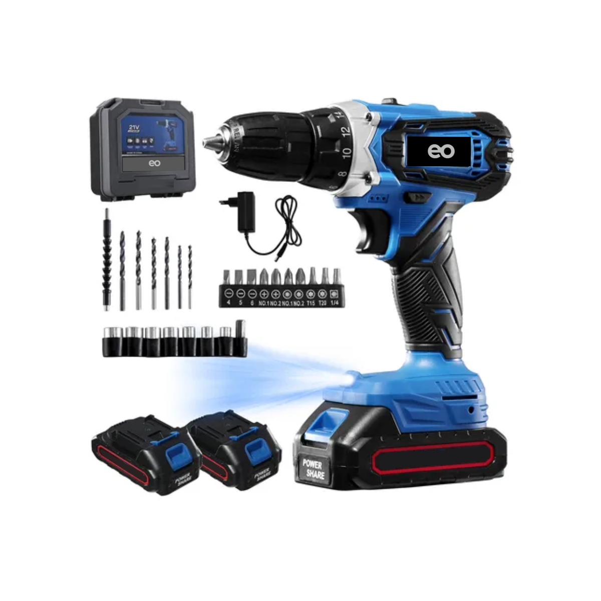 Taladro Inalámbrico Impacto Rotomartillo 2 Batería 21v  Eo Safe Imports Esi-18705 Multicolor