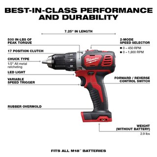 Foto 3 | Taladro Inalámbrico Milwaukee M18 18v 1.5ah con Estuche - Venta Internacional