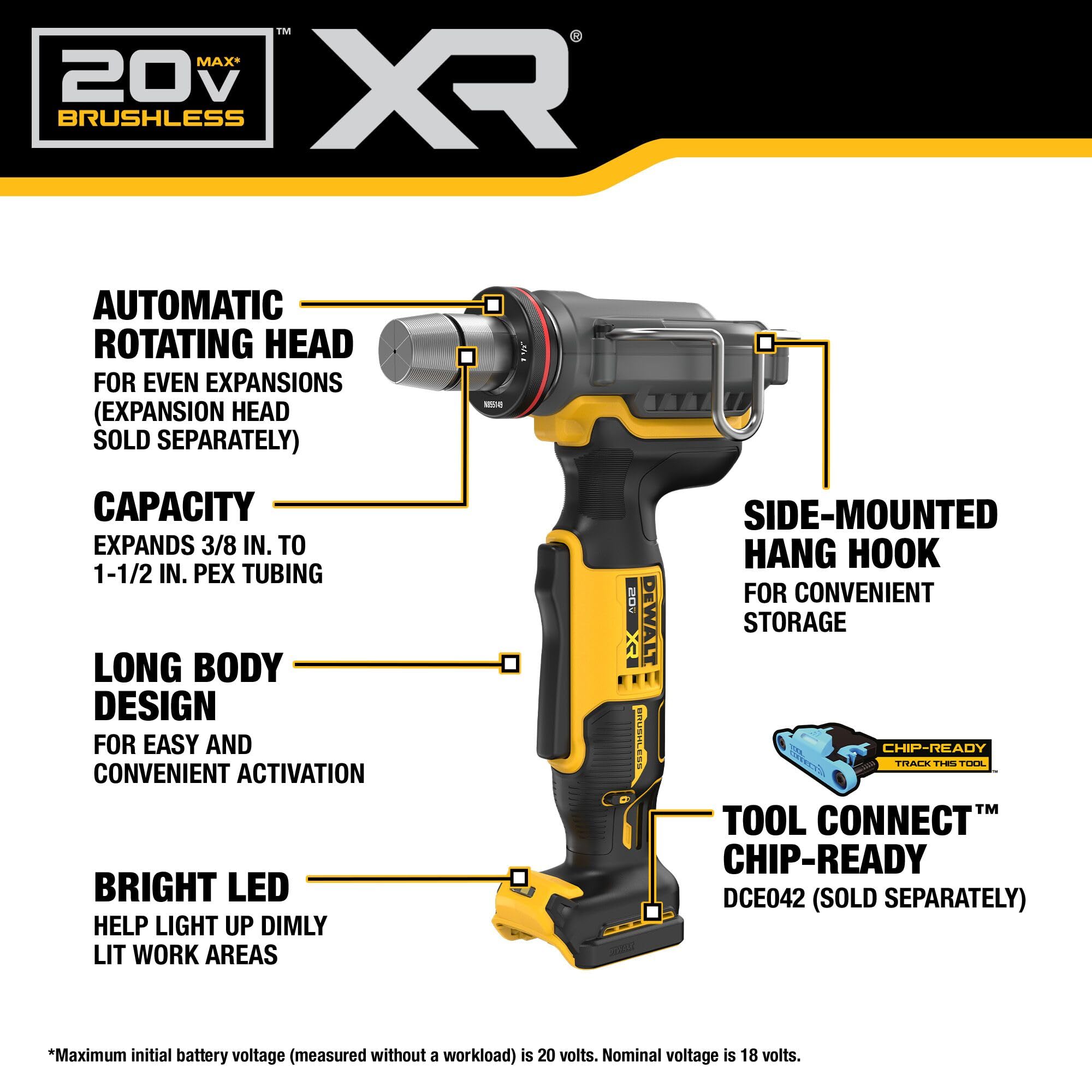 Foto 4 pulgar | Herramienta Expansora Pex Dewalt 20v Max Xr 3/8 1-1/2 - Venta Internacional