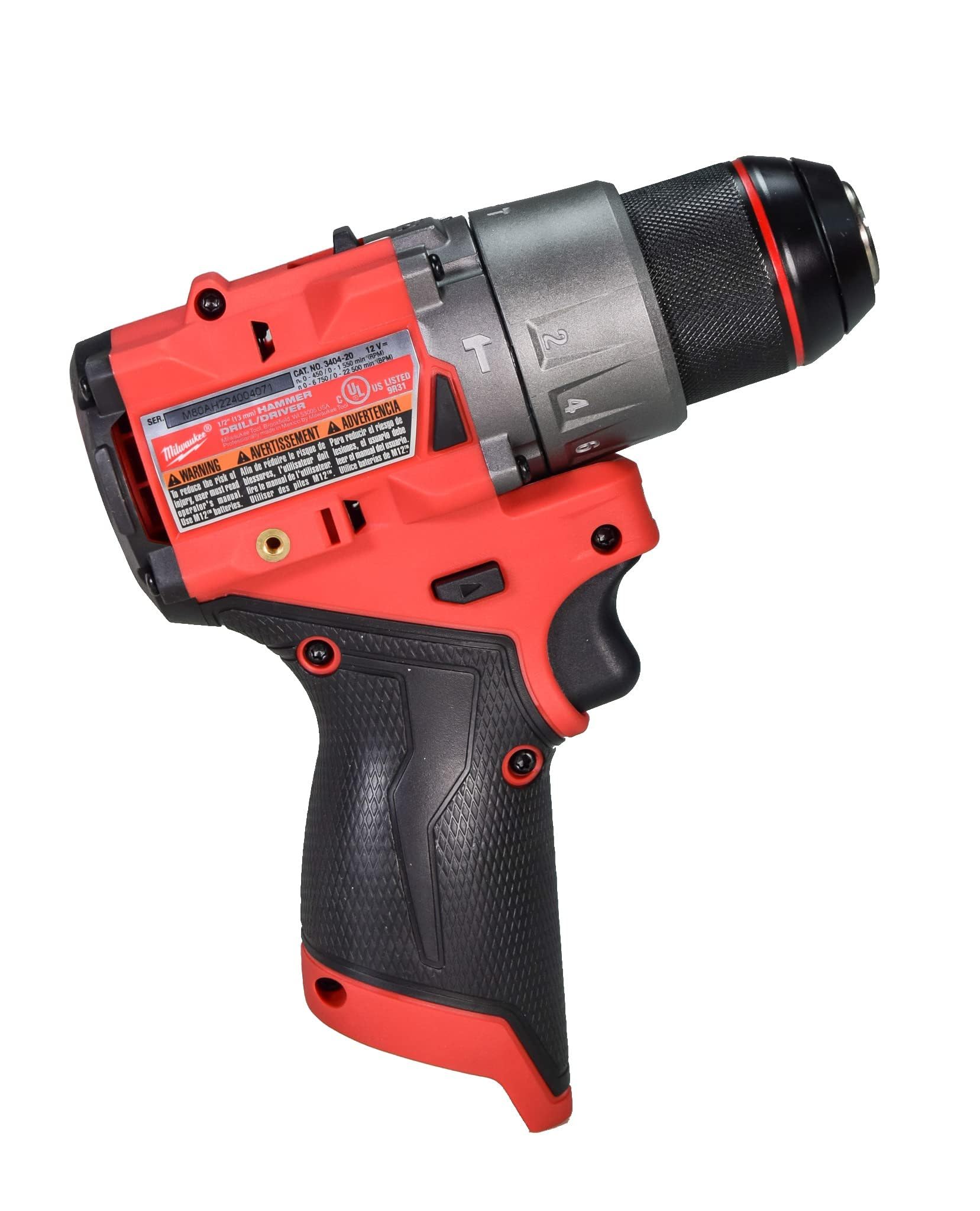 Foto 5 pulgar | Martillo Perforador Milwaukee 3404-20 12 V Inalámbrico 1/2 Pulgada - Venta Internacional