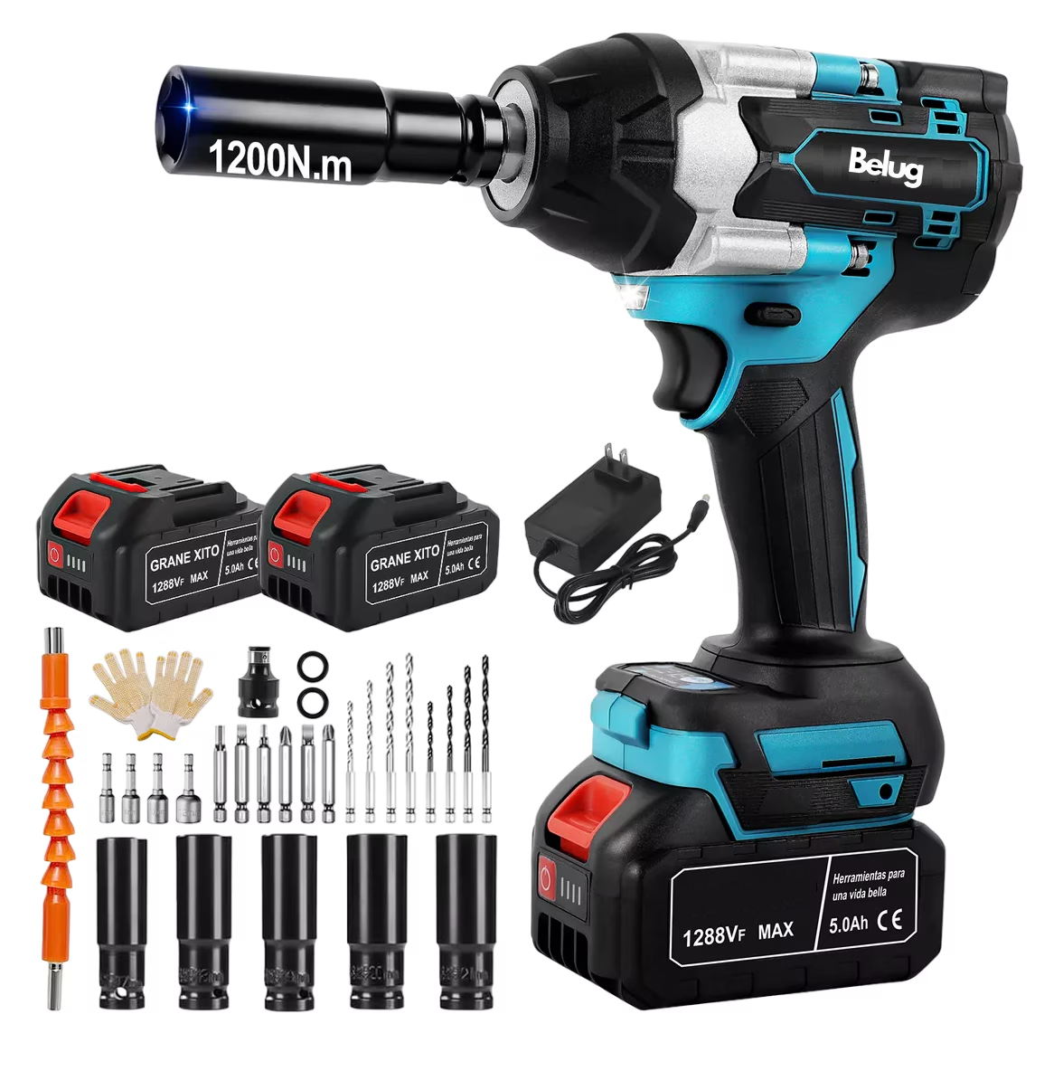 Taladro Inalámbrico de Impacto Belug sin Cepillo 1200 nm