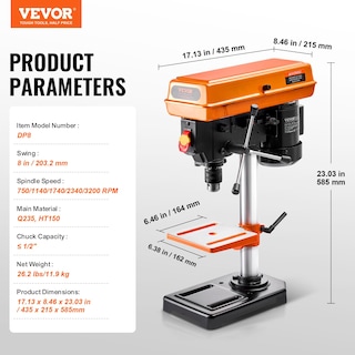 Foto 7 | Taladro de Sobremesa Vevor 8 Pulgadas-Venta Internacional