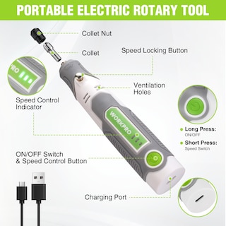 Foto 3 | Kit De Herramientas Rotativas Workpro 3,6 V 71 Piezas Con 3 Velocidades Variables - Venta Internacional.