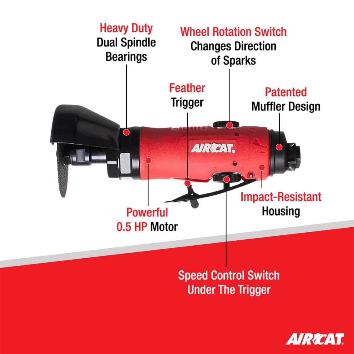 Foto 2 | Herramienta de Corte AirCat 6520 0.5 HP 3 Pulgadas Compuesta Reversible - Venta Internacional
