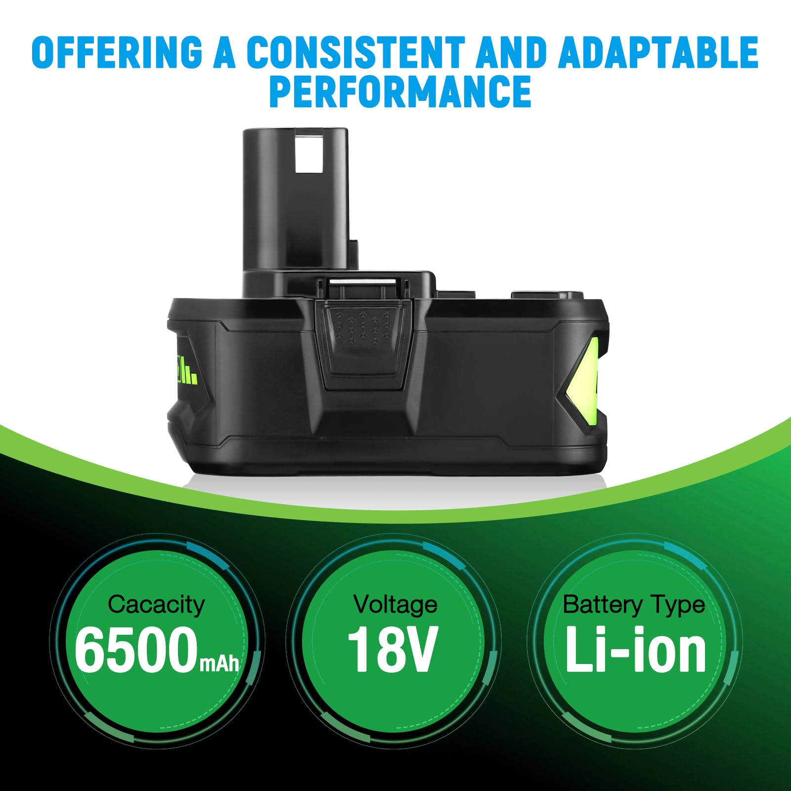 Foto 3 pulgar | Batería Powerextra 18 V 6.5 Ah para Ryobi One+ Inalámbrico de 18 V 2 Piezas- Venta Internacional