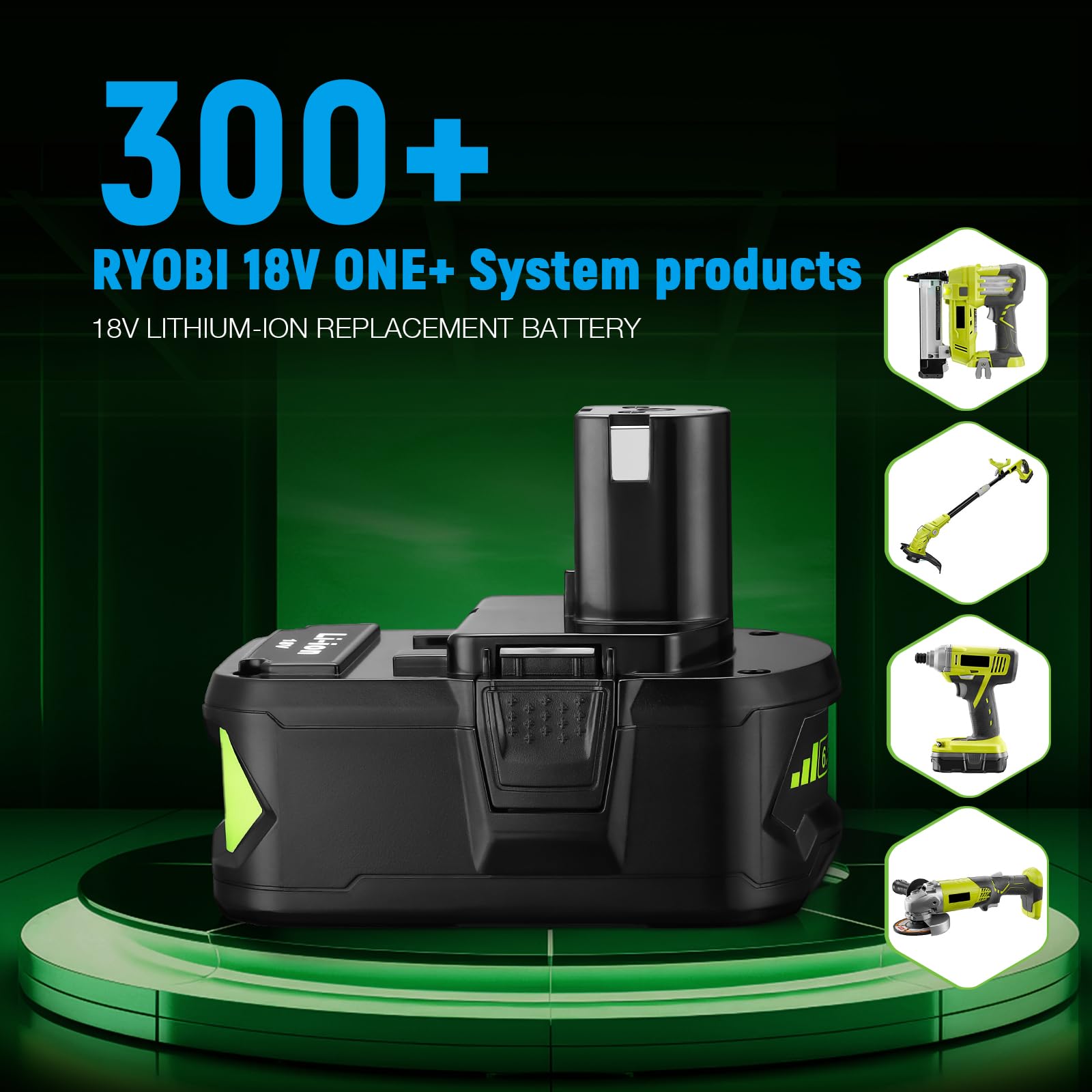 Foto 4 pulgar | Batería Powerextra 18 V 6.5 Ah para Ryobi One+ Inalámbrico de 18 V 2 Piezas- Venta Internacional