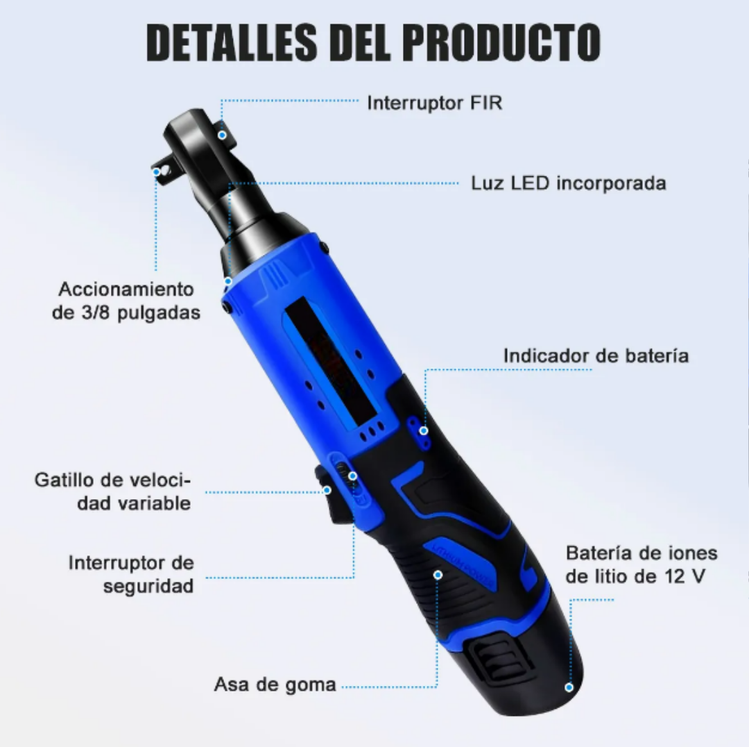 Foto 3 pulgar | Llave de Impacto Inalámbrica Premium Xtellar 3/8'' con Luz Led