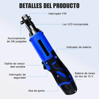Foto 2 | Llave de Impacto Inalámbrica Premium Xtellar 3/8'' con Luz Led