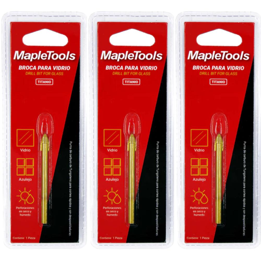 Foto 2 pulgar | Pack 3 Brocas P/ Vidrio Y Azulejo 1/2'' Titanio Maple Tools