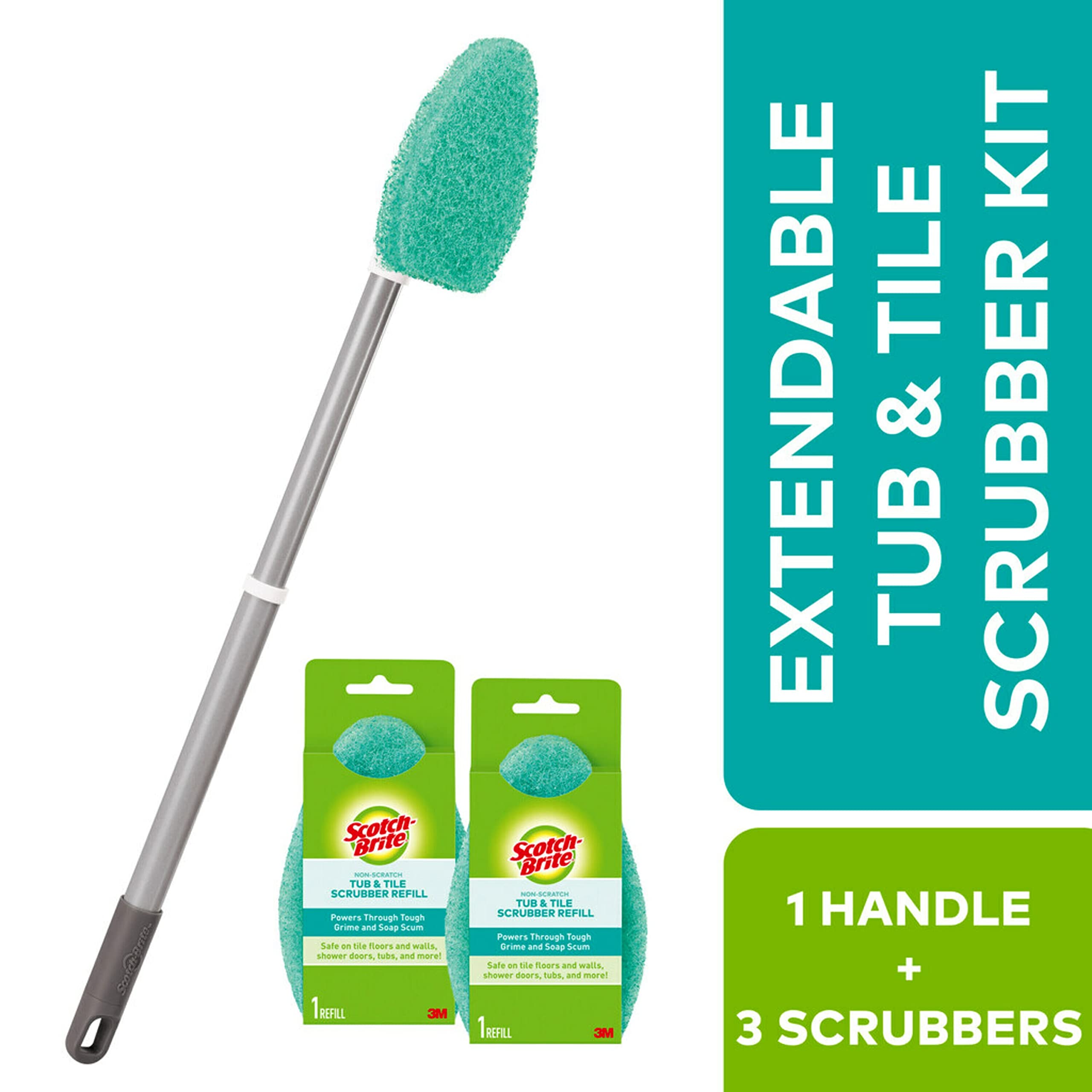 Foto 3 pulgar | Kit De Fregado Scotch-brite Para Bañera Y Azulejo Extensibles Con 3 Almohadillas - Venta Internacional.