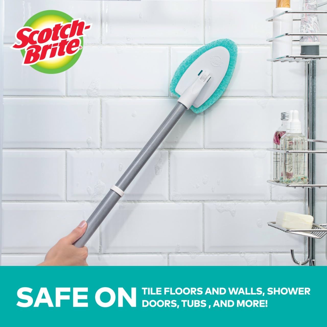Foto 6 pulgar | Kit De Fregado Scotch-brite Para Bañera Y Azulejo Extensibles Con 3 Almohadillas - Venta Internacional.