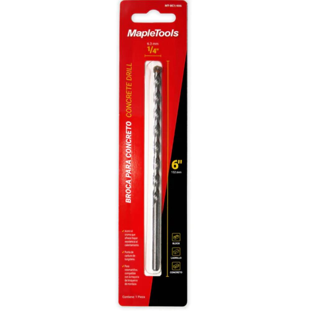 Foto 3 pulgar | 25 Brocas P/concreto 3/16'' X 4'' Maple Tools