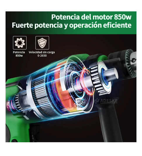 Foto 2 | Rotomartillo Adeske  Perforador Industrial Verde 50 Hz